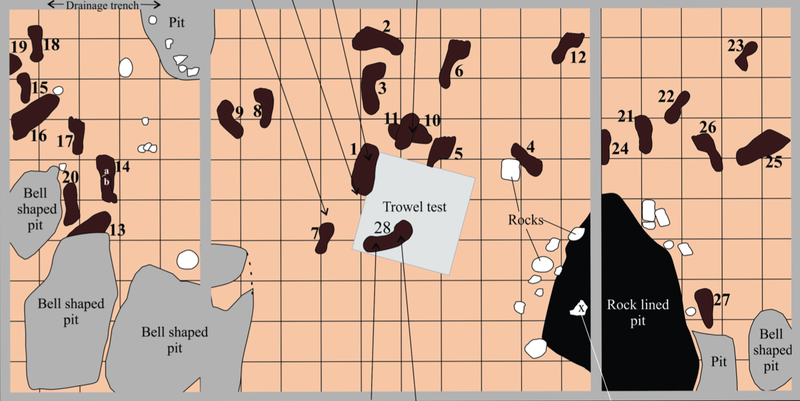Map of the site with footprints indicated.